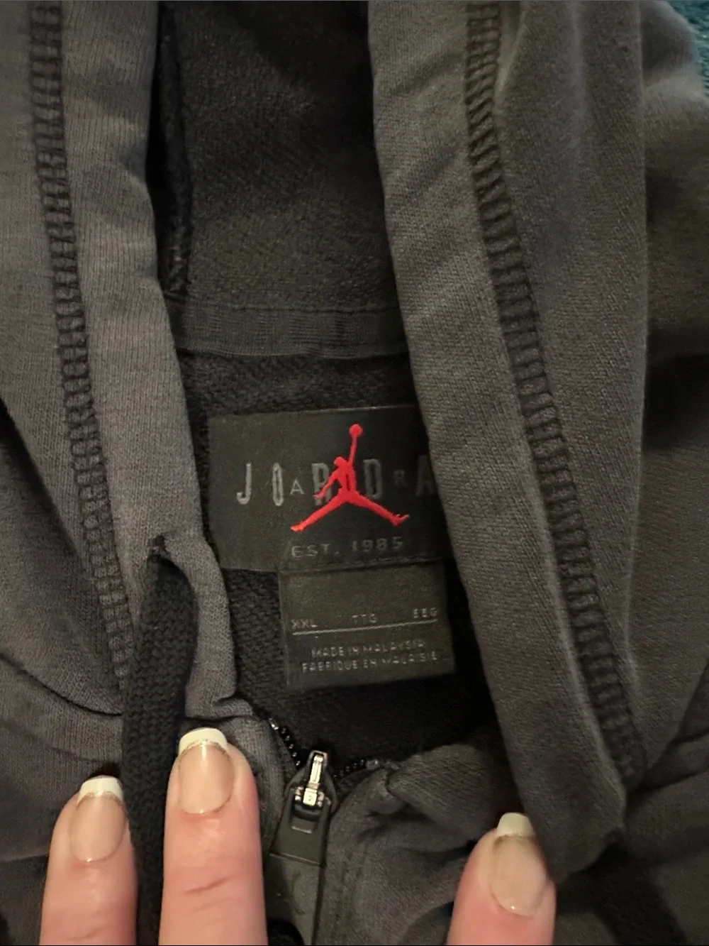 Jordan Men's Hooded Full-Zip Jacket - Charcoal Gray with White Jumpman
